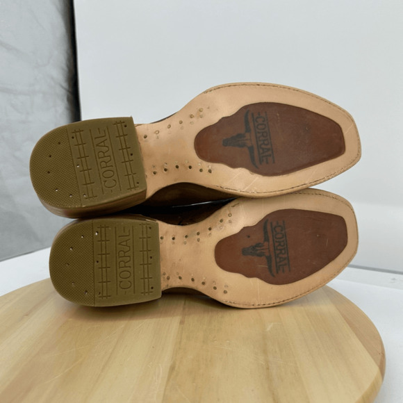 Corral Men's 10 D Brown Embroidered Narrow Square Toe Boots A4229 - Picture 3 of 16